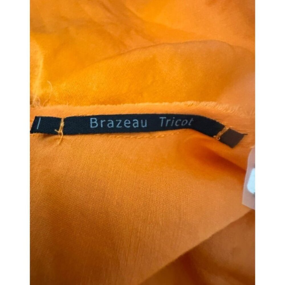 Brazeau Tricot Woman slip dress orange size 0 XS silk blend spaghetti straps - Picture 7 of 11